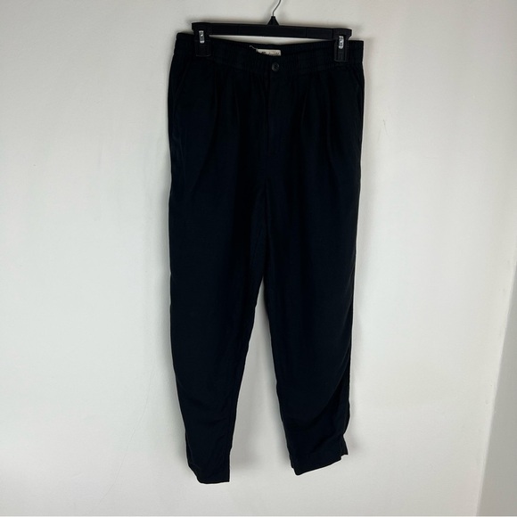 Madewell Tailored Tapered Black Linen Blend Pants Size S - Picture 2 of 8